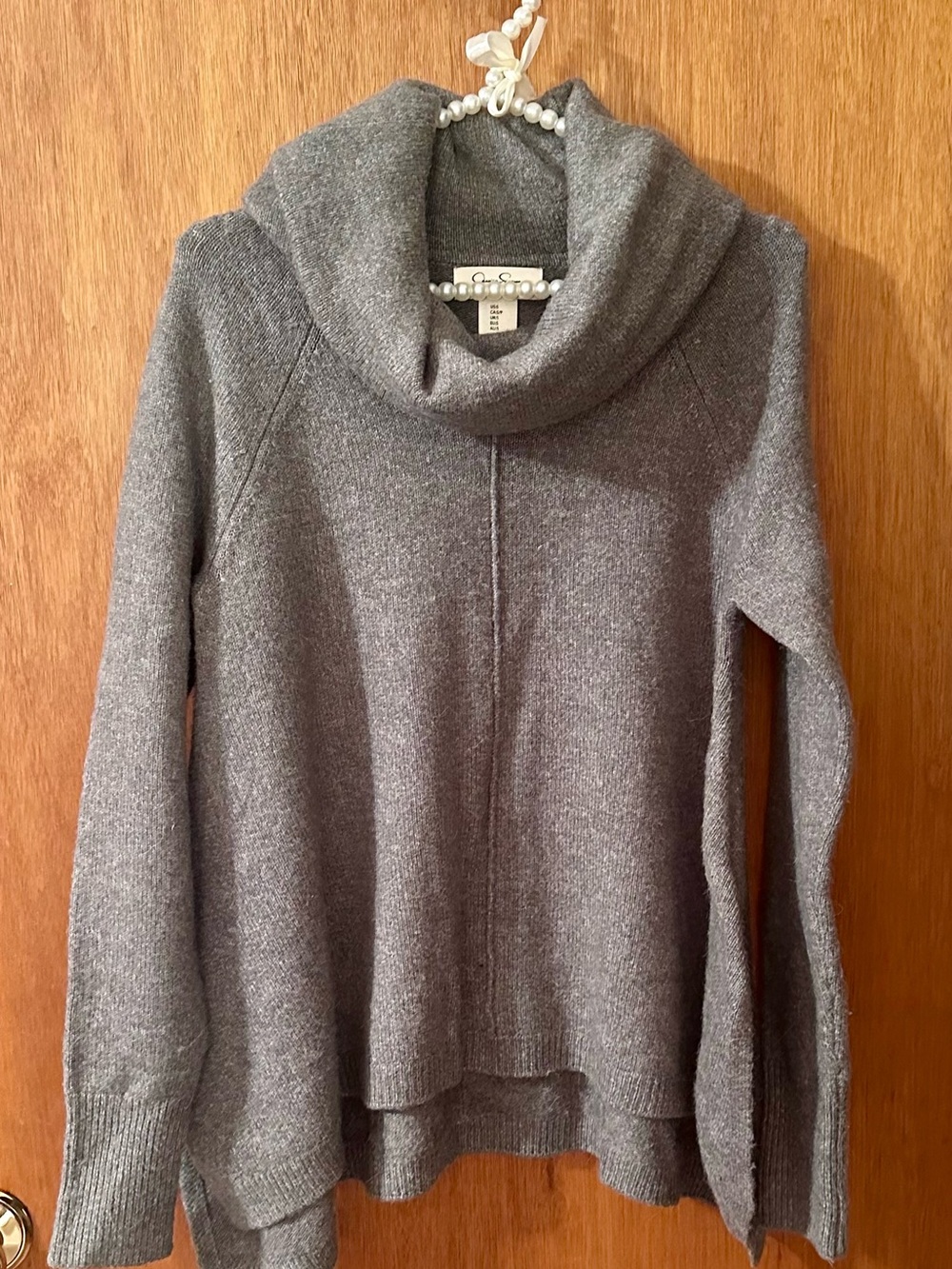 Jessica Simpson Light Charcoal Gray Cowl Neck Sweater